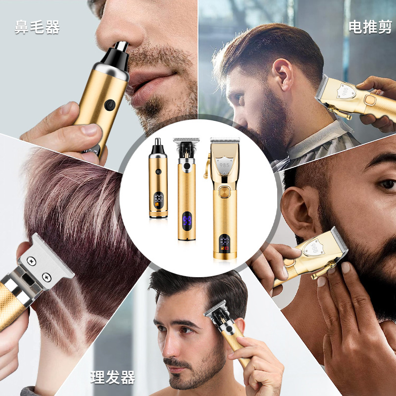 3-pieza de pelo eléctrico Clipper salón de pelo hogar de los hombres cabeza de aceite talla eléctrica Clipper nariz eléctrica Dispositivo de pelo traje