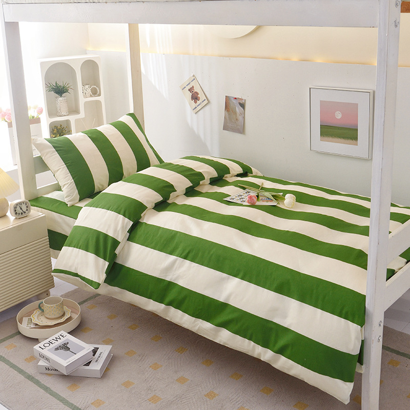 Red Bean University University Cama de algodón de tres piezas Dormitorio Sencilla de algodón puro simple Funda de edredón Ropa de cama Sombrilla de cama Múltiples tamaños