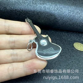 音乐吉他钛钢吊坠小提琴项链男嘻哈时尚创意个性搭配潮流饰品男女