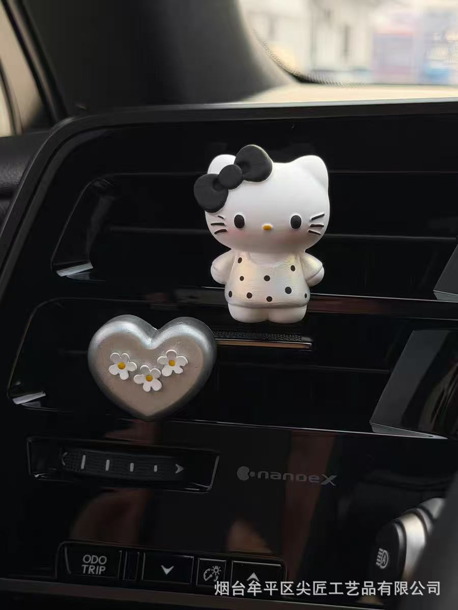 Cute Kt Cat Car Air Freshener Car Vent Fragrance Car Interior Girly Decoration Light Fragrance Diffuser Stone Ornament