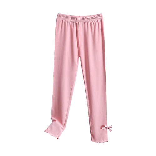 Girls' Leggings Category A Excellent Silk Children's Pants Summer Girl Baby Modal Outer Wear Summer Thin Long Pants