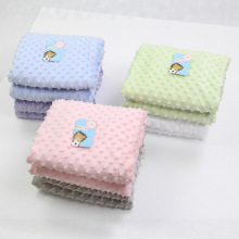 豆豆毯泡泡毯 婴儿车毯 外出抱毯 双层保暖款  纯色压泡毛毯柔软