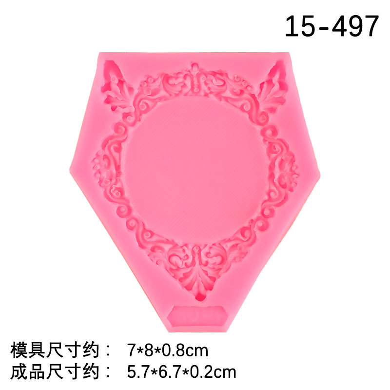 Bricolaje una variedad de marco de estilo europeo Marco vintage marco de fotos de alivio molde hueco alivio fondant decoración molde para hornear