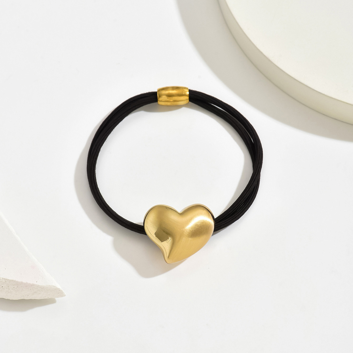 Coreano retro hacer viejos cuerdas de cabello de metal de amor temperamento elegante simple anillo de cabello de cabello de cola de caballo joyas para el cabello