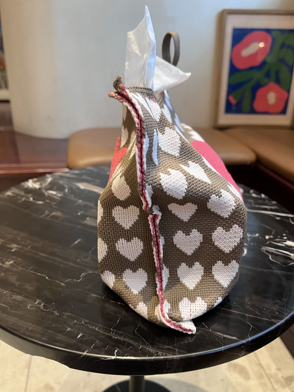 Light Luxury Knitted Tissue Bag, Large-Capacity Woven Bag, Car-Mounted Home Office Hanging Tissue Box, Knitted Bag Gift Bag