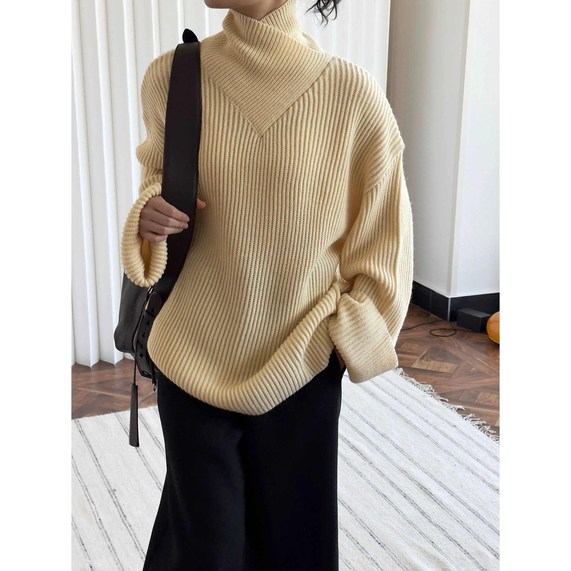 Новый зимний шерстяной свитер в китайском стиле с восточным нежным ветром и воротником, мягкий и приятный для кожи свободный топ для женщин