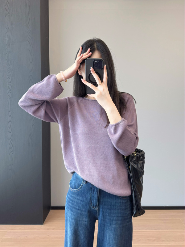 文艺少女~马卡龙色系空气感针织罩衫微透松弛针织衫25早秋G081805|undefined