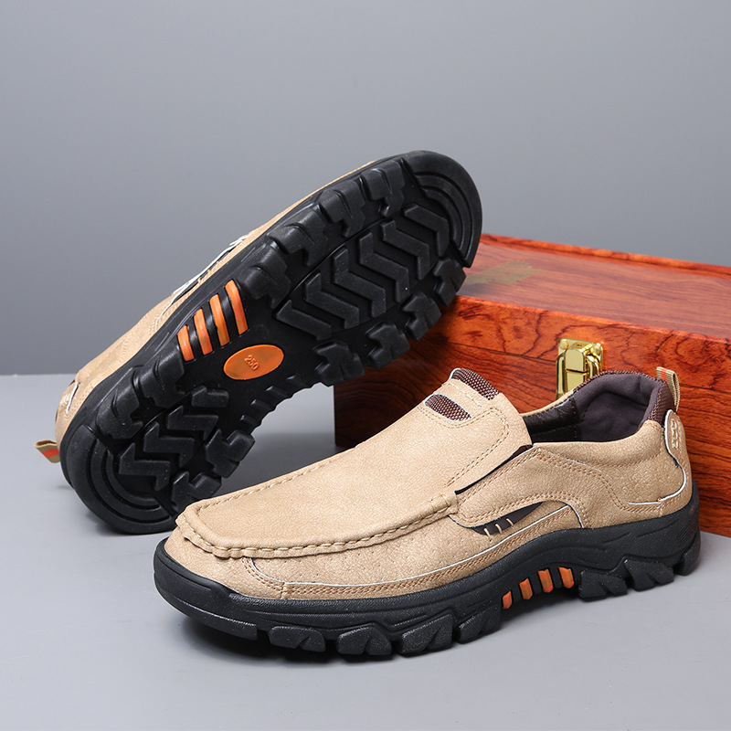 Transfronterizos Amazon zapatos de hombre de verano de alta calidad zapatos de cuero casuales de un pie zapatos Lefour antideslizantes zapatos de papá suaves