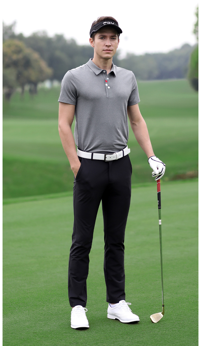Áo thun golf nam ngắn tay thoáng khí nhanh khô chất liệu vải goff — Tay ngắn màu đen (Vải đính cườm) Tay ngắn màu đen (Vải đính cườm), Màu xanh navy, Màu hồng, Tay áo ngắn màu đen (Vải Lụa Sữa) chi tiết 8