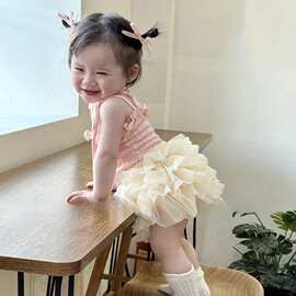 女童公主裙套装吊带背心+花苞tutu裙婴幼儿蓬蓬裙夏季裙子两件套