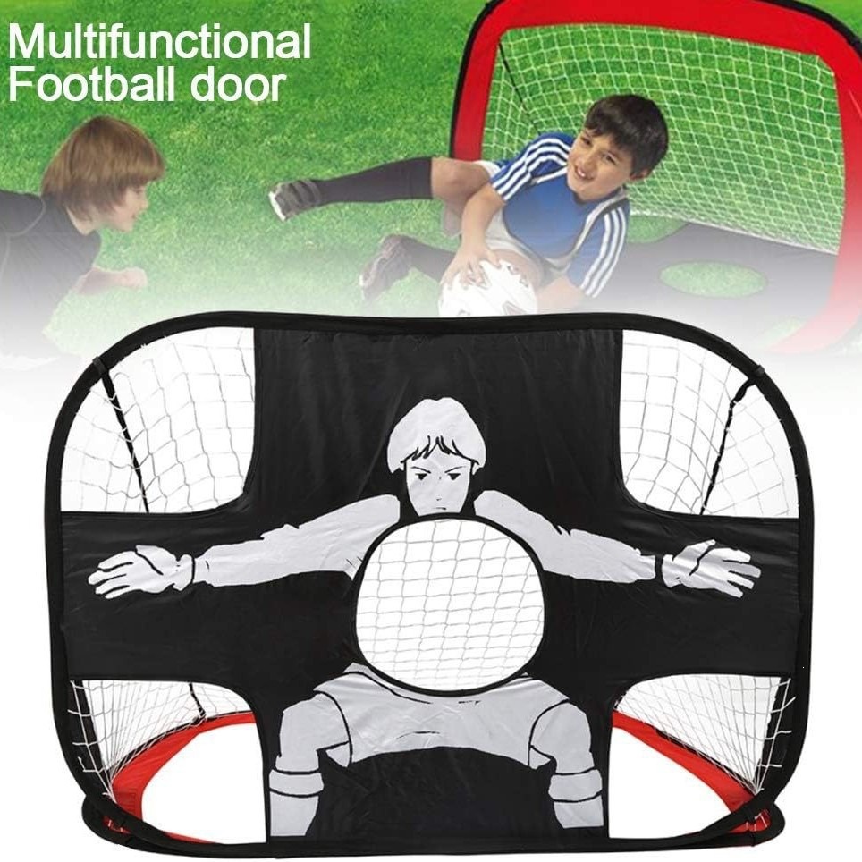 Two-In-One Portable Foldable Mobile Children's Football Goal and Tennis Rack Multi-Functional Training Toy Ball Rack