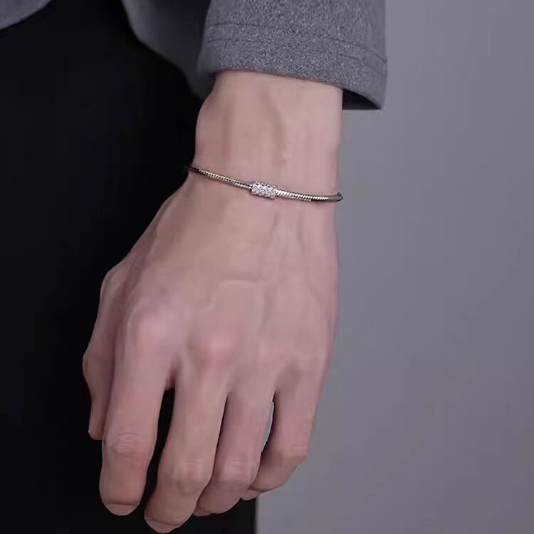 Luo Net Bracelet Men's Trendy Niche High-end Light Luxury and Generous Personality All-match Hand Jewelry for Boyfriend Gift Valentine's Day