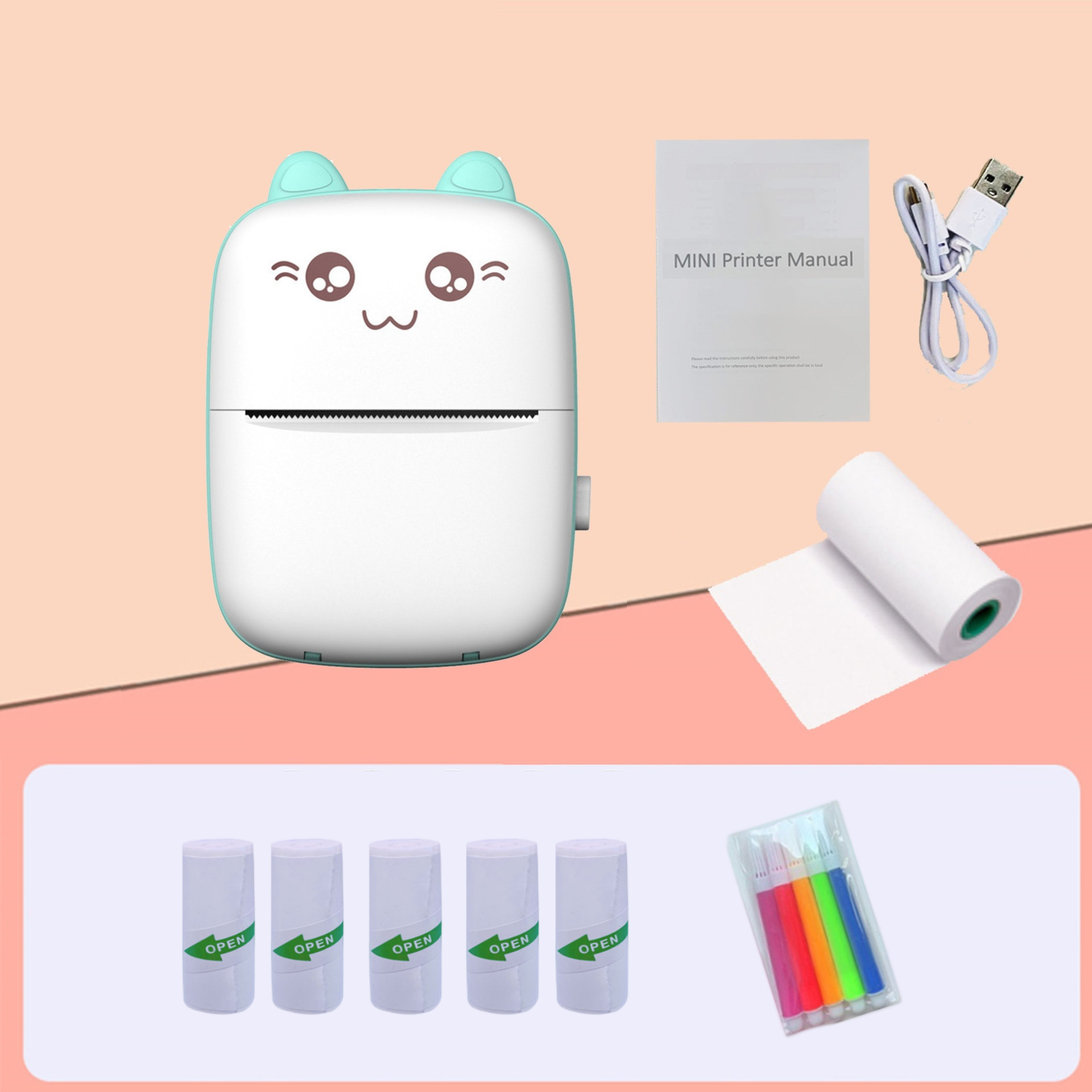 Mini impresora C9 transfronteriza Etiqueta de etiqueta adhesiva de nota pequeña portátil impresora de pregunta incorrecta de estudiante de mano de bolsillo