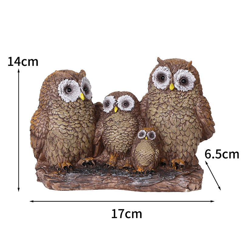 Resina de búho artesanía de resina decoración de vestíbulo decoración de dibujos animados estadounidenses tallado de animales decoración de la sala de estar