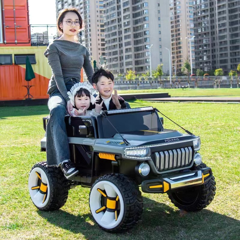 Coche eléctrico para niños, puede ser conducido por adultos, niños y niñas, coche con control remoto con música, recargable, coche de juguete con batería de conducción autónoma para niños.