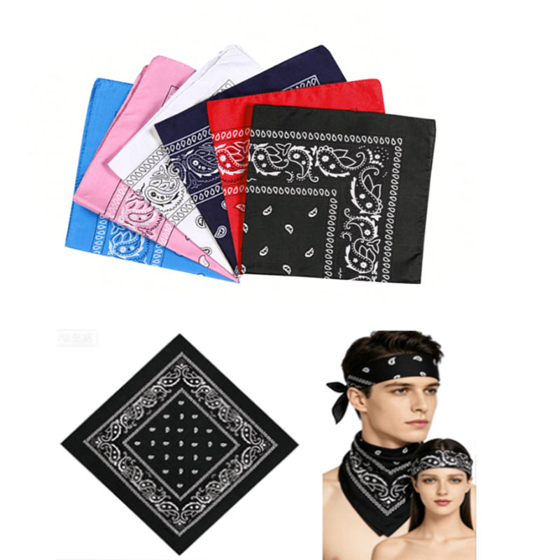 New Polyester printed square scarf outdoor sports headscarf all-match headband decorative square scarf cashew flower headscarf wholesale
