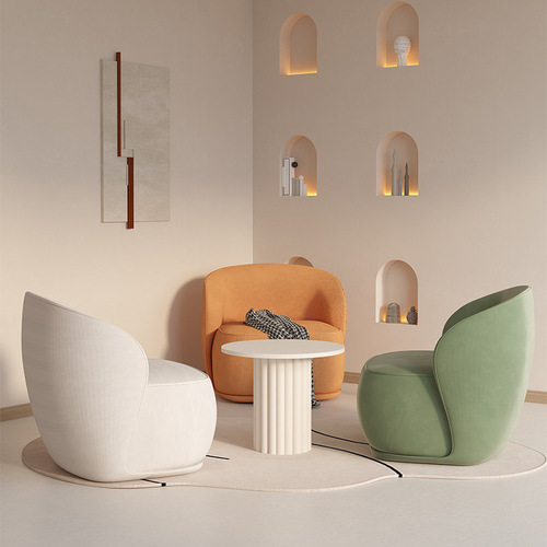 Single-person sofa chair designer, internet-famous balcony leisure armchair, beauty salon lounge area—reception and consultation table & chair set