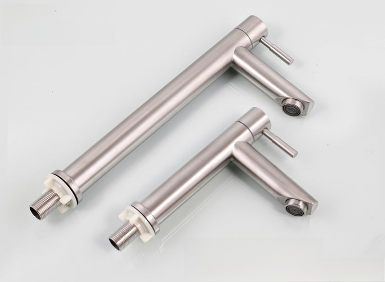 Single cold faucet stainless steel brushed basin faucet single hole laundry sink basin basin faucet wholesale