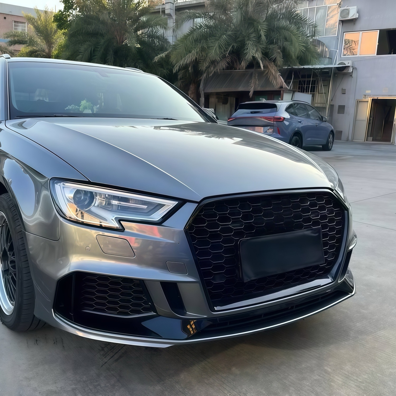 17-20 Models Are Suitable for Audi A3 Modification and Upgrade to Rs3 Large Body Kit Front Face, A3-Specific Rs3 Grille Bumper