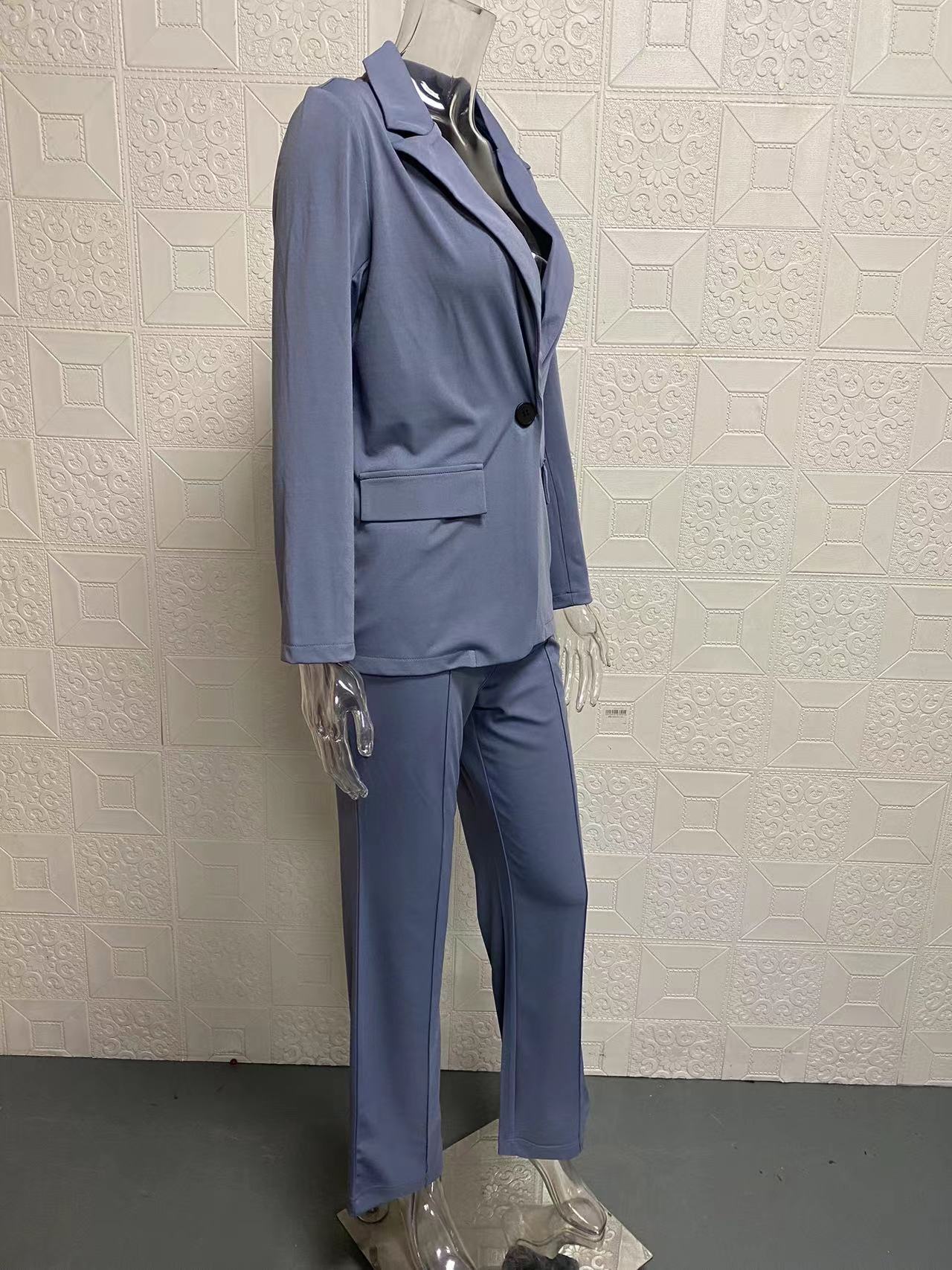 2024 autumn and winter new fashion lapel slim fit cardigan temperament jacket women's suit set_voghion.com