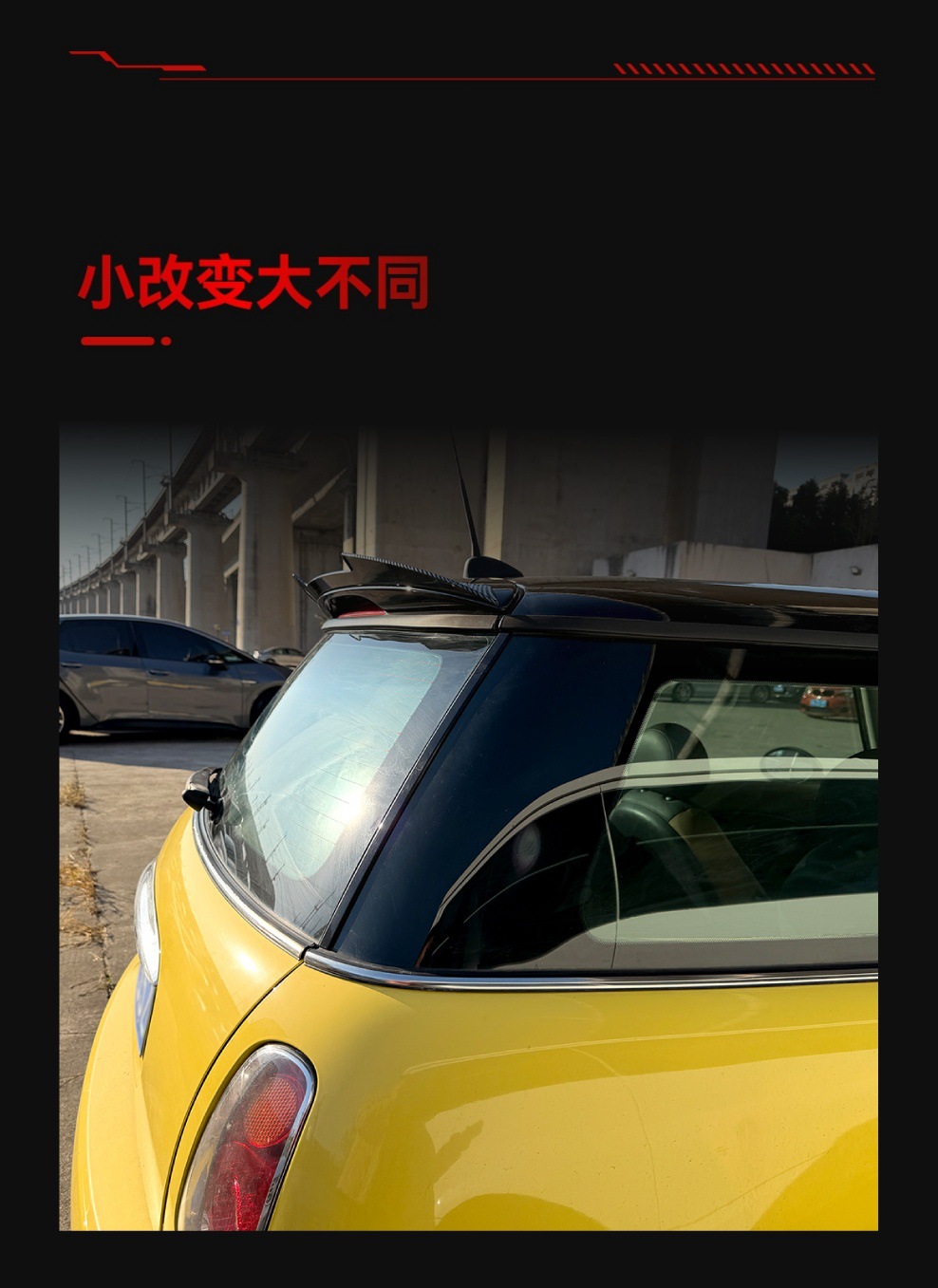 Suitable for 2001-2006 Bmw Mini Cooper R50 Small Rear Wing, Roof Wing, Spoiler, Wind Deflector Modification Parts