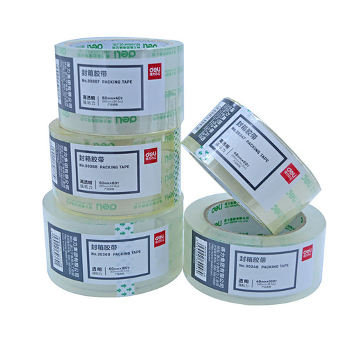 Deli Sealing Tape Packing Tape Large Thick Adhesive Tape Transparent Tape Supermarket Pack