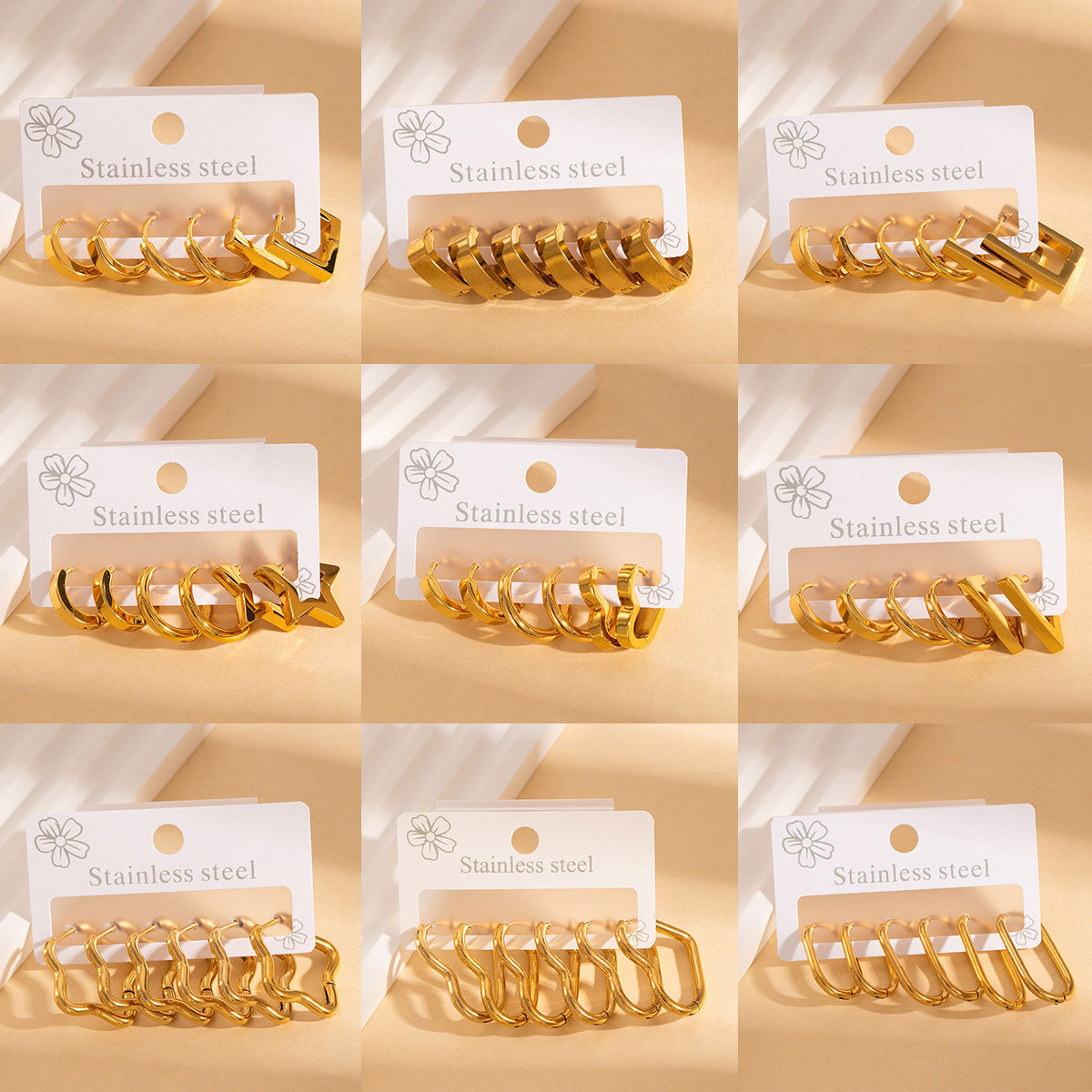 universal golden earrings stainless steel for men and women