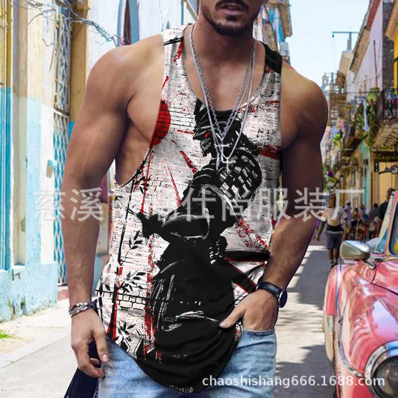 Camiseta sin mangas hombre fitness running verano estilo europeo Venom