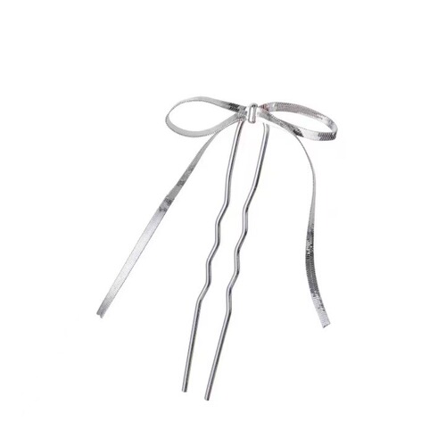 U-shaped hairpin simple modern women's daily hairstyle on the back of the head high-end metal bow hairpin hairpin hair accessories