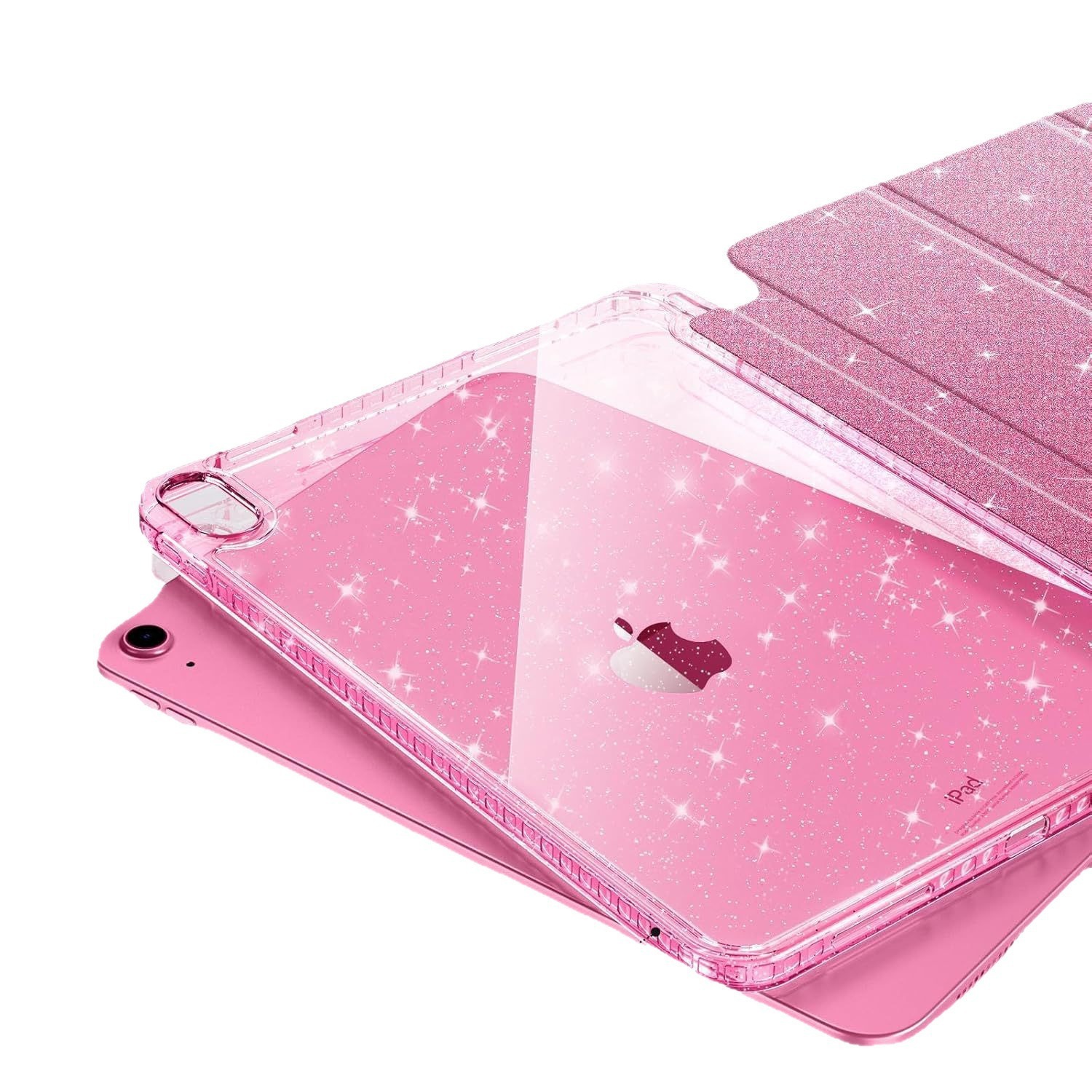 Funda protectora para iPad 11.ª generación 2026, set de funda acrílica con purpurina anti-doblez para iPad Air 8 con ranura para lápiz, funda para Air 11 A17