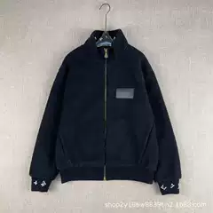 New Fall/Winter 2025 Streetwear Teddy Fleece Belted Jacket with Leather Patch, Unisex Casual Loose Fit