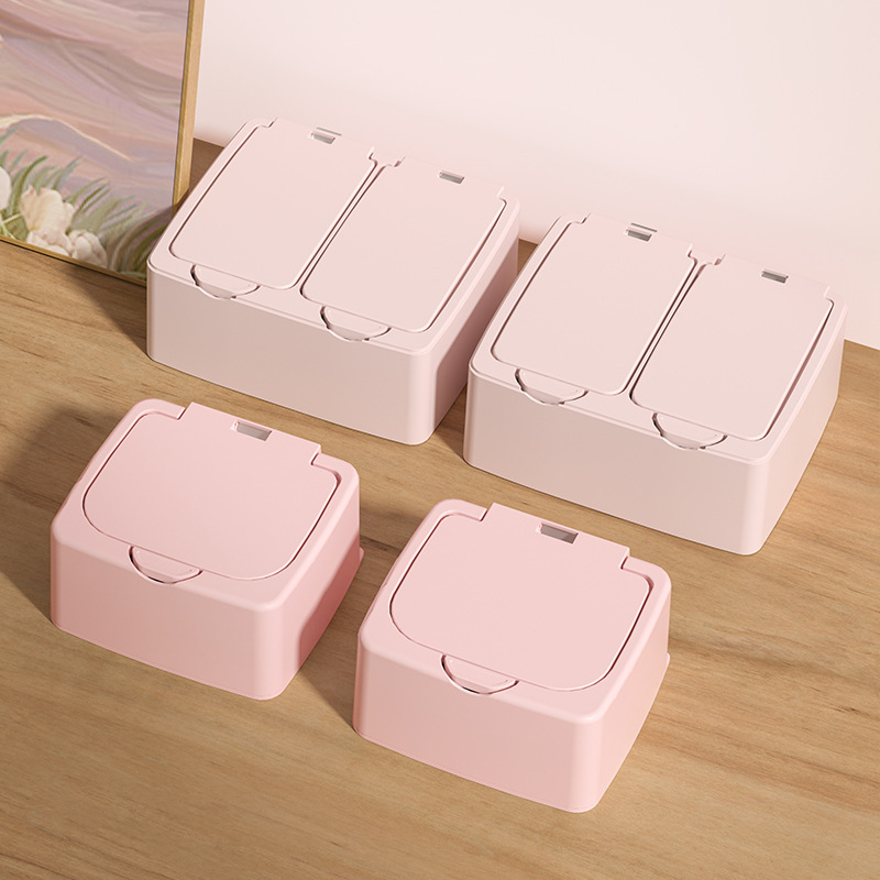 Light luxury push-type desktop storage box transparent acrylic box stackable dustproof cosmetics cotton swab plastic wholesale