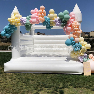 Inflatable Wedding Trampoline Pure White Slide Castle Kidsren's Outdoor Theme Birthday Party Trampoline European Style Proposal Trampoline