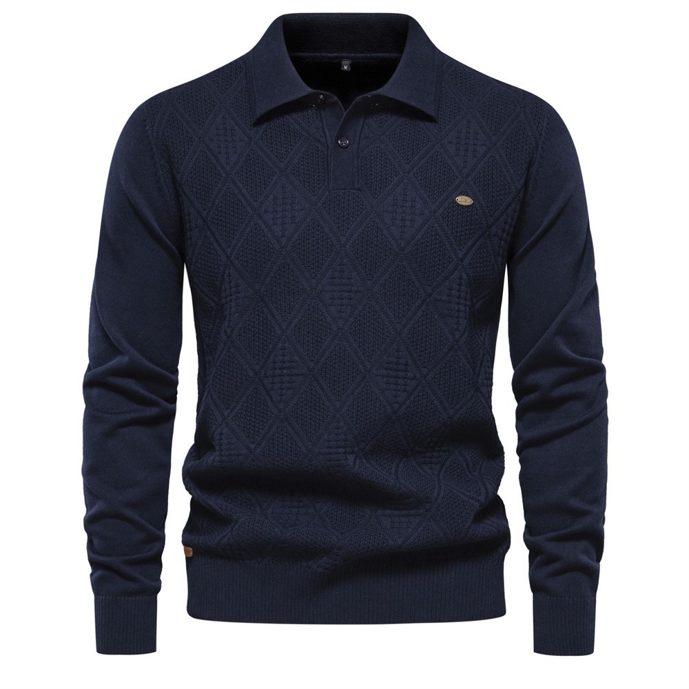 2024 Autumn/Winter New Top Long Sleeve Sweater Slim Fit Polo High Quality Men's European Size Knit_voghion.com