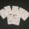 Fashionable universal golden necklace stainless steel, chain, set, earrings, suitable for import, 3 piece set