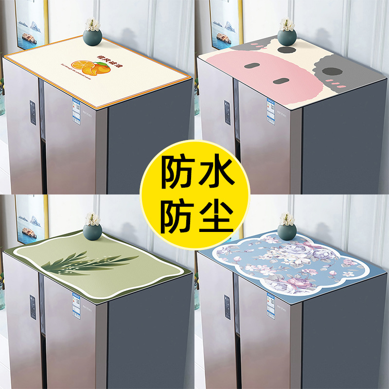 Paño de cubierta de polvo del refrigerador de doble puerta 2022 Nuevo Hogar puerta única cubierta de polvo antideslizante a prueba de aceite cubierta impermeable toalla