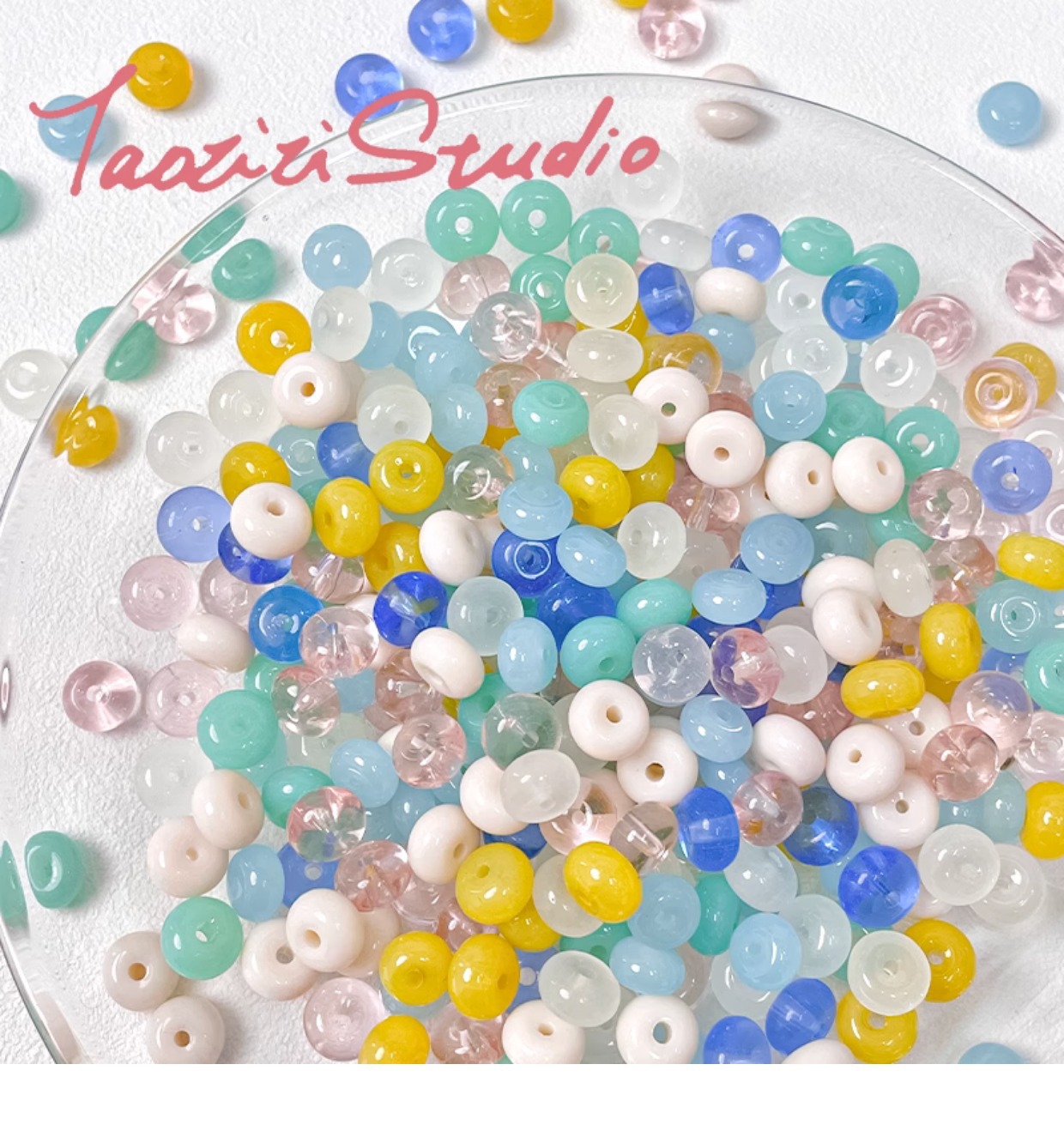 [Memory fragment] Japanese style fat Huhu glass abacus beads spacer beads diy handmade beaded necklace bracelet material