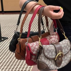 蔻家2025新款Soho Bag中古腋下包复古老花丹宁时尚简约斜挎手提包