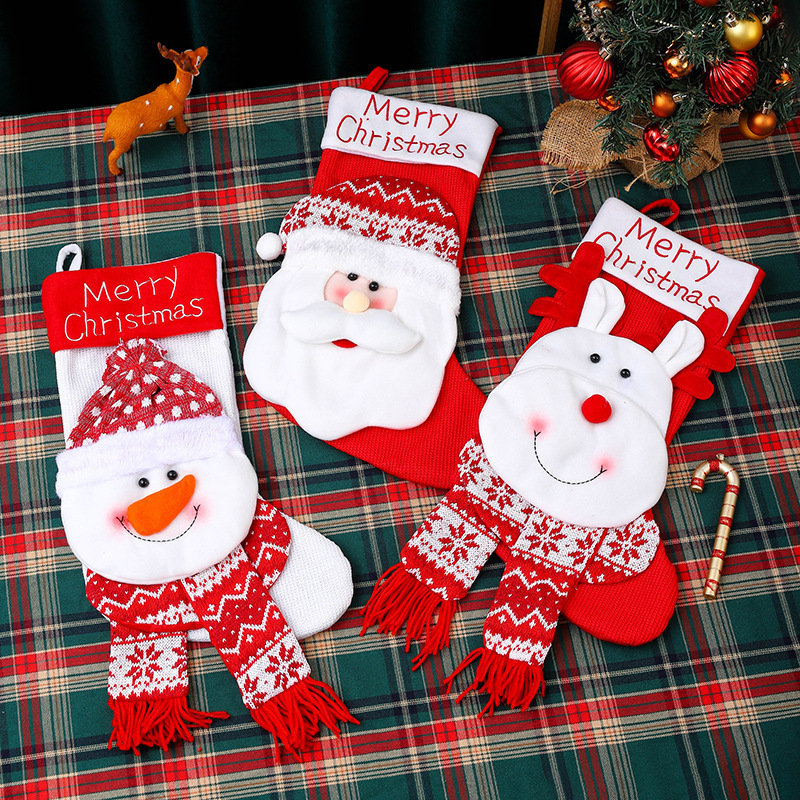 クリスマス装飾用品サンタクロース子供靴下クリスマスツリーペンダントクリスマス靴下プレゼント袋趙之李|undefined