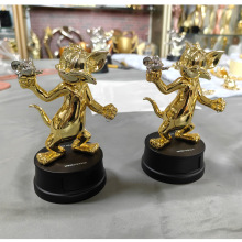 铅锡锌合金压铸铜电镀仿金属美国动漫人物汤姆猫和米老鼠手板模型