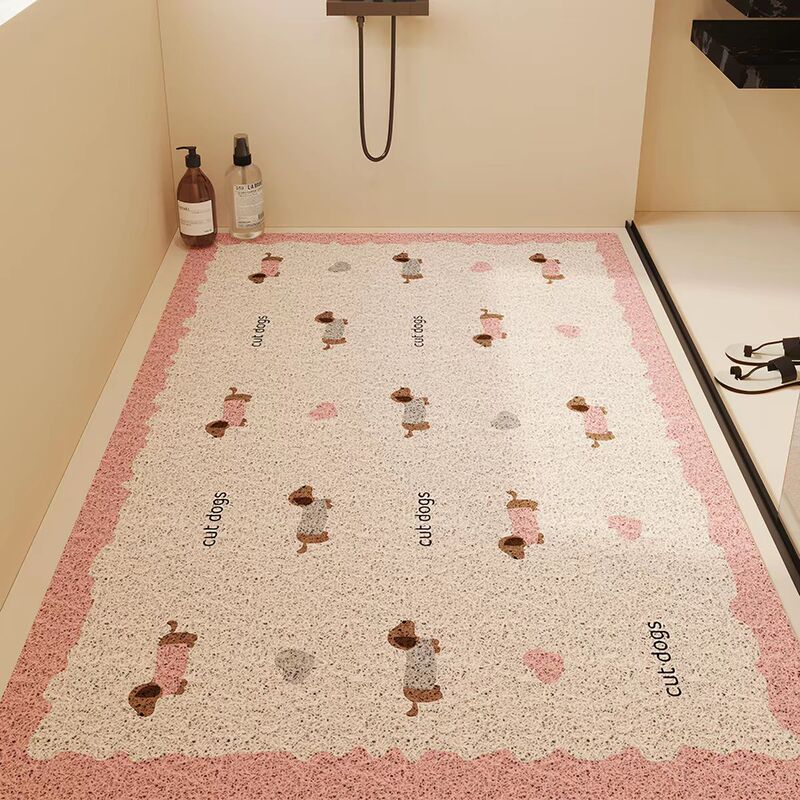 Hollow silk loop floor mat, cartoon style, non-slip bathroom mat, can be cut to size, suitable for home use in the shower room, with drainage function, can be shipped on behalf of customers Hollow silk loop floor mat, cartoon style, non-slip bathroom mat, can be cut to size, suitable for home use in the shower room, with drainage function, can be shipped on behalf of customers