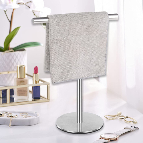 Vertical towel rack stainless steel bathroom countertop storage rack hand towel rack hotel bathroom hanging object removable rack
