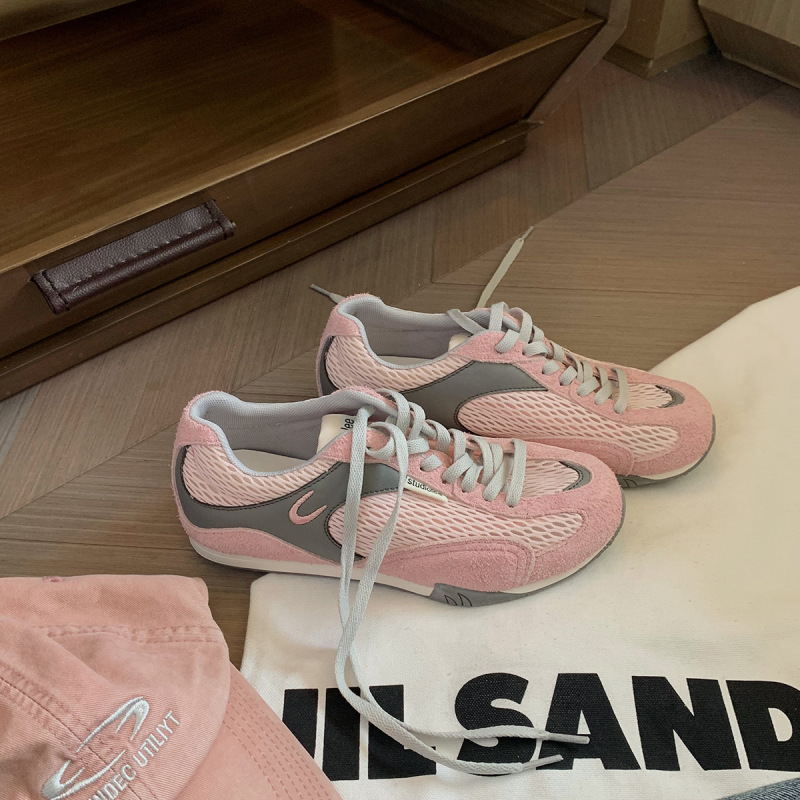 ニッチレトロメッシュステッチコントラストカラーの女性用トレーニングシューズ2025新しい多用途で快適なカジュアルスポーツフォレストシューズ|undefined