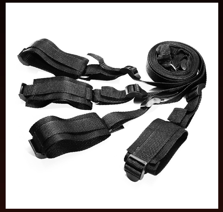 Nylon Bondage Leg Lift Straps for Adults, Adjustable Leg Splitter Restraint, Black — detail image 14
