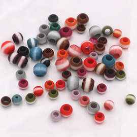 亚克力双色渐变色大孔珠圆珠散珠 diy手链钥匙扣串珠饰品配件材料