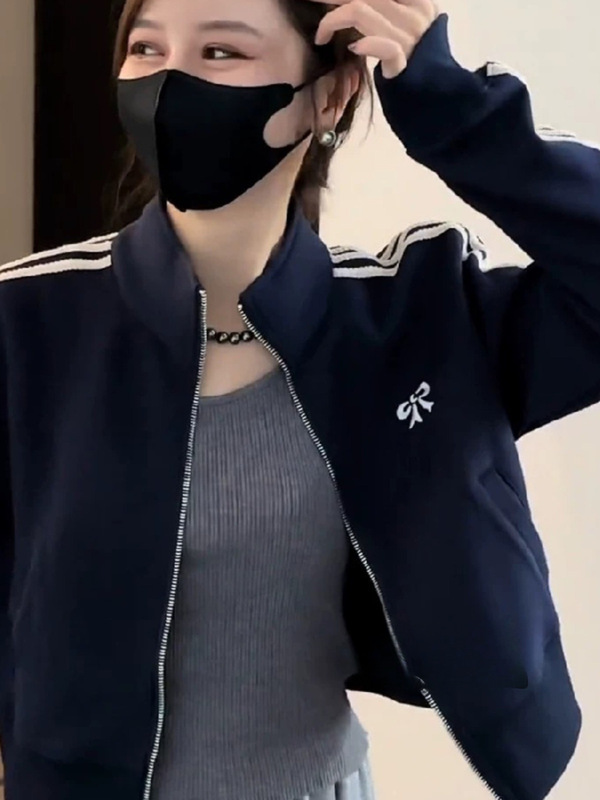 美式复古棒球服短外套女秋2025新款今年流行运动卫衣夹克上衣|undefined