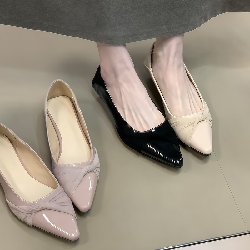 First Encounter with the French-Style Twist Design Wedge-Heeled Elegant Single Shoe, 2026 New Model, Purple Commuter Women's Shoe, Easy to Wear First Encounter with the French-Style Twist Design Wedge-Heeled Elegant Single Shoe, 2026 New Model, Purple Commuter Women's Shoe, Easy to Wear