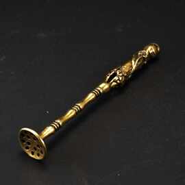 全铜烟斗压棒 凹勺镂花防熄火金属古铜创意复古清理工具专用配件