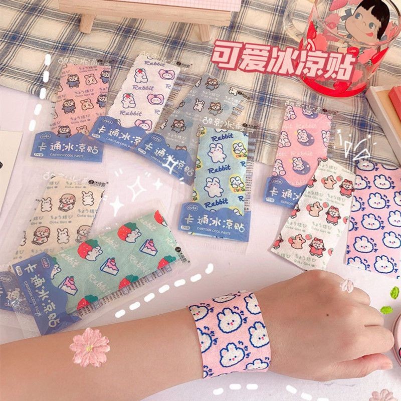 夏天冰凉贴降温神器学生便携军训防暑带卡通图案清凉贴宝宝退烧贴