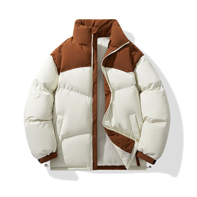 Hombres soporte collar algodón-acolchado abrigo personalizado 2023 Marca de moda de invierno engrosada moda casual cálido algodón acolchado abrigo de los hombres y mujeres